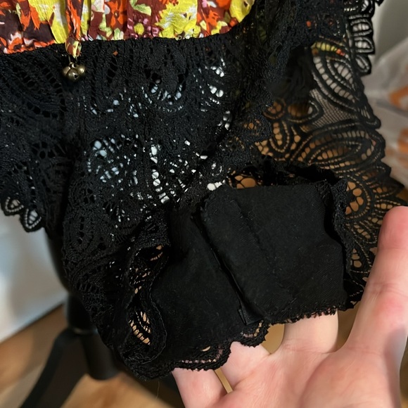 Intimately Free People Say It To Me Bodysuit Blouse Floral Boho - Picture 8 of 10